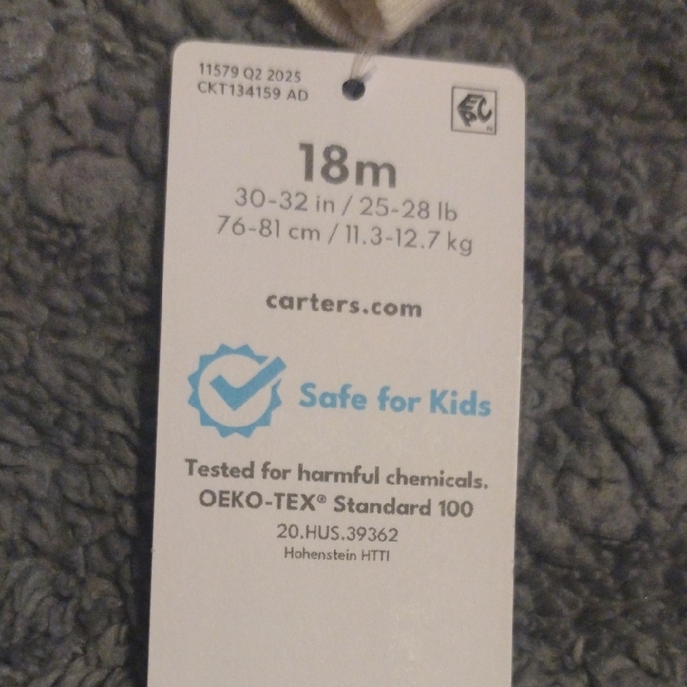 Carter's Cream Long-Sleeve Baby One-Piece with Woodland Winter Prints - Picture 3 of 8